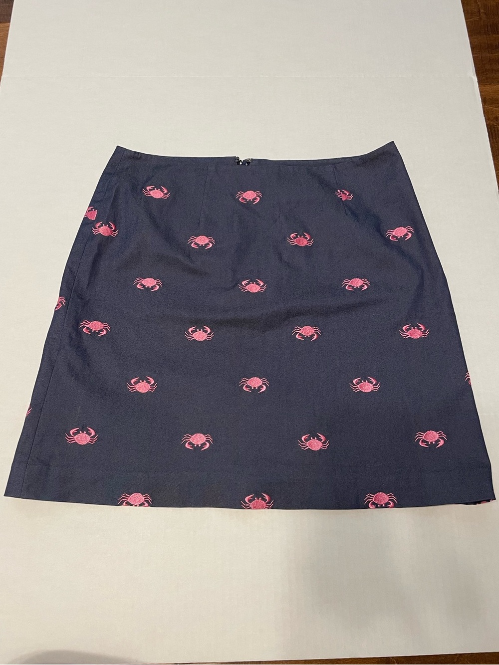 Vintage Lilly Pulitzer navy embroidered crab skirt size 6